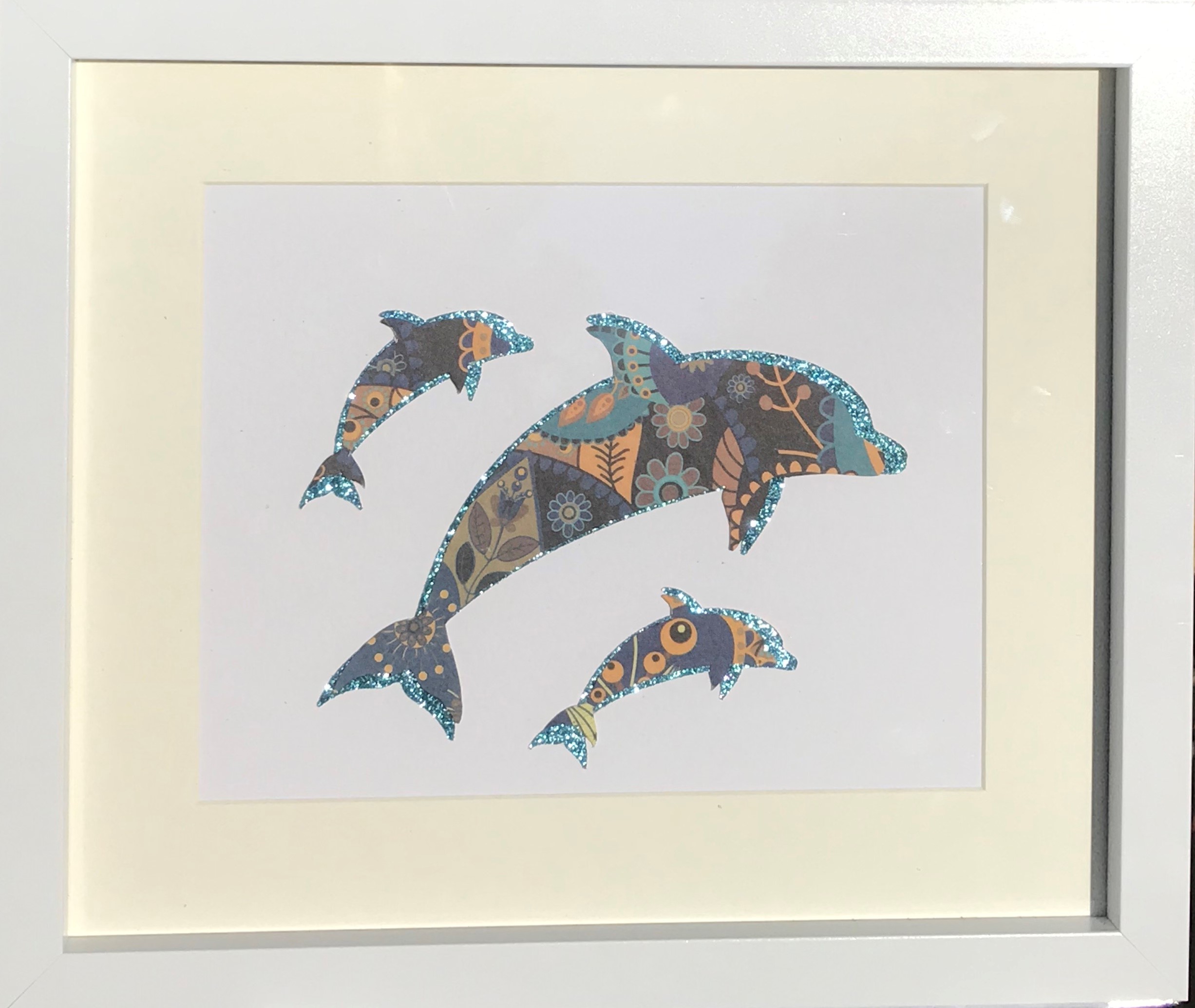 The 3 dolphins framed wall art