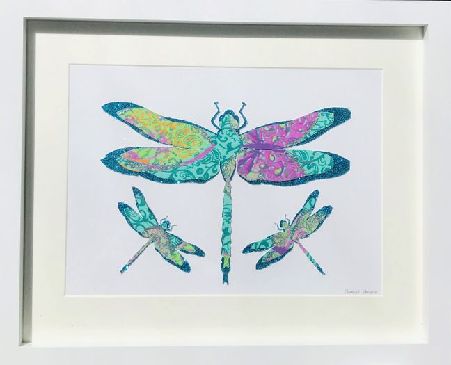 The dragonflies framed wal art