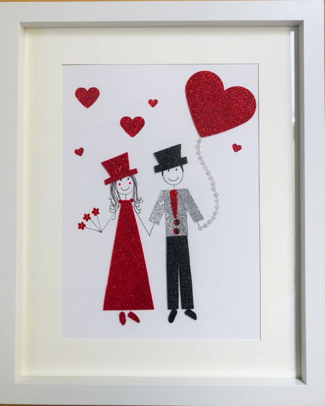 Beautiful Red Wedding Couple framed wall art