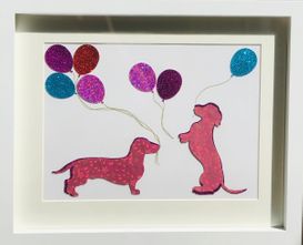 Dolly & Florence the sausage dogs framed wall art