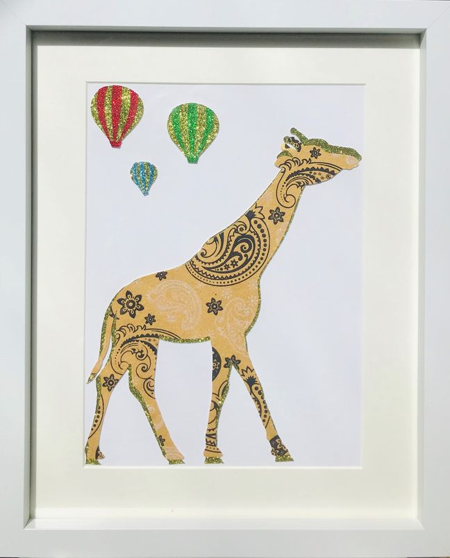 Good & black pattern giraffe framed wall art